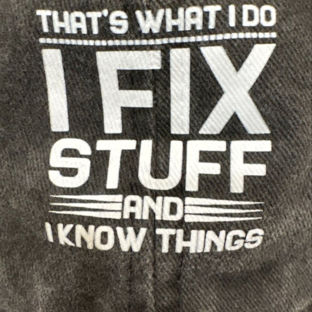 I Fix Stuff and I Know Things Trucker Hat Cap - Picture 2 of 5